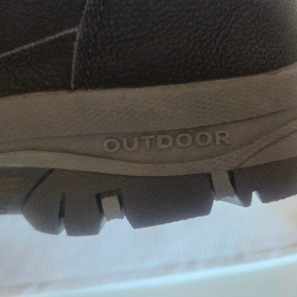 Outdoor Mens Black Winter Boots Faux Fur Lined Lace Up Hiking Snow Shoes Size 44